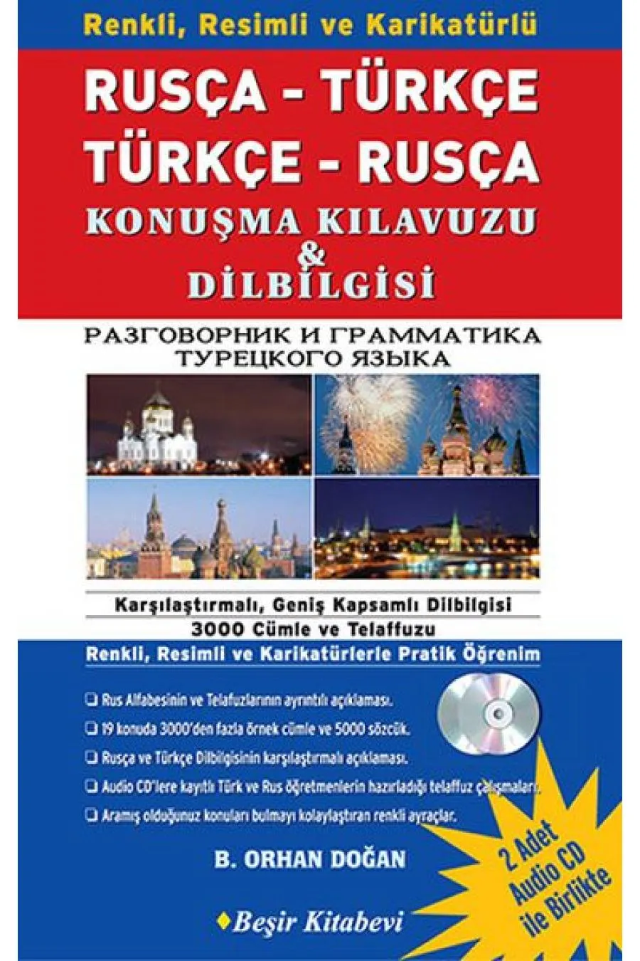 Rusça Türkçe Türkçe Rusça Konuşma Kılavuzu Dilbilgisi 1 Kitap 2 CD  (4022)