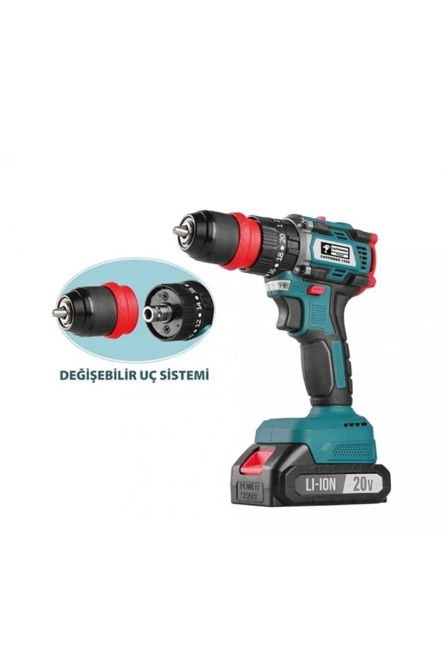 Cat Power 1350 Akülü Vidalama Makinesi 20 V 2,0 Ah