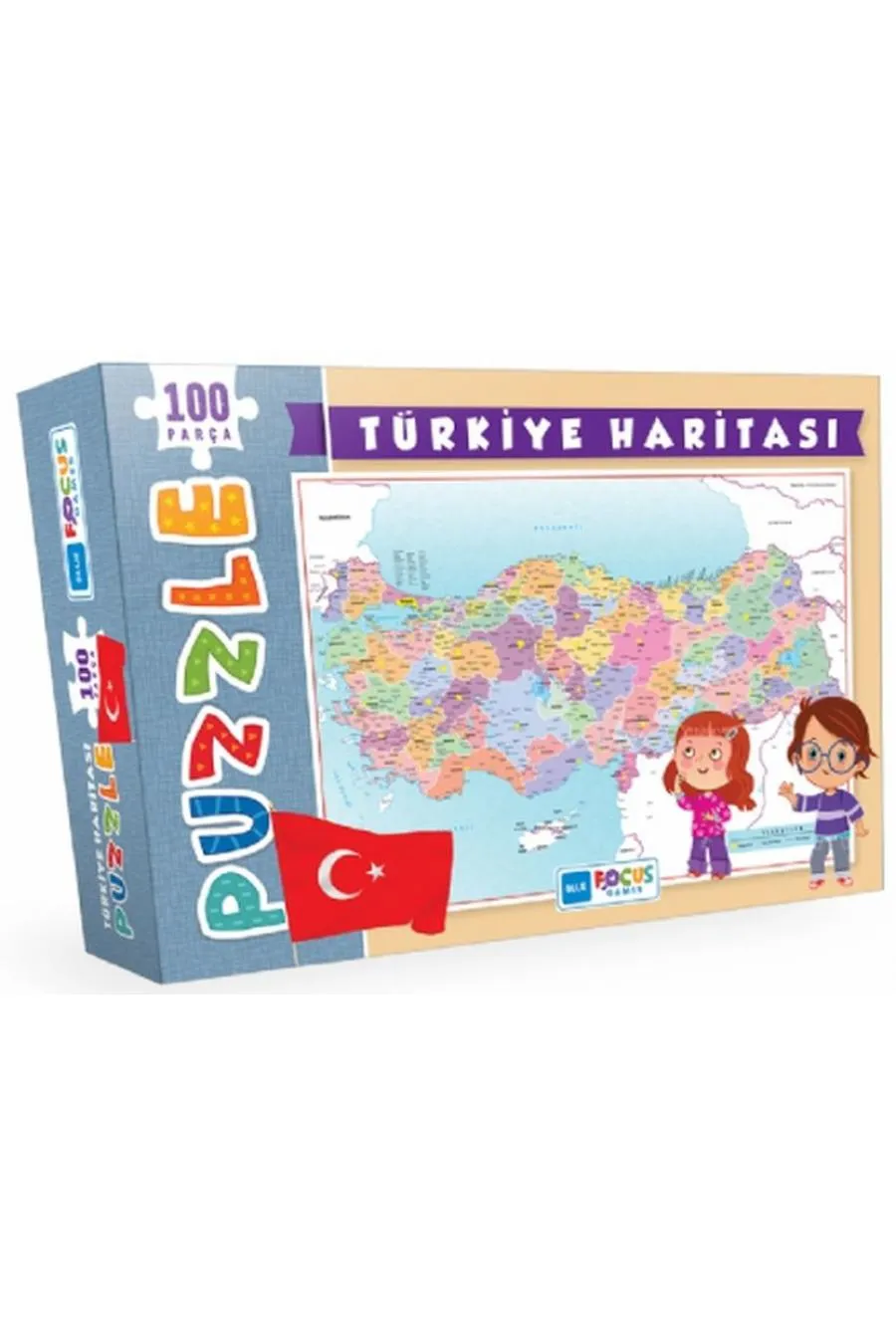 Blue Focus Türkiye Haritası - Puzzle 100 Parça  (4022)