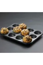 12 Bölmeli Metal Yapışmaz Muffin Kek Kalıbı