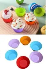 6 Adet Yıkanabilir Mini Tırtıklı Muffin Kalıbı- Ribanalı Kek-Cupcake- Renkli Hamur Işi Kabı