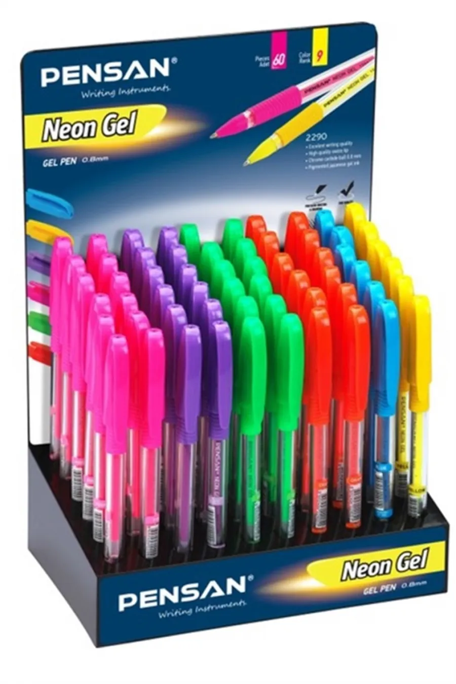 Neon Jel Pvc Renkli 60 Lı Stand