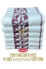 Pamuk 6´lı 70x140 Banyo Havlu Seti Spring Mor