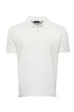 Polo Yaka Krem Düz T-shirt | Wessi