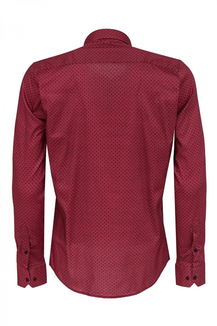 Bordo Desenli Slim Fit Gömlek - Wessi