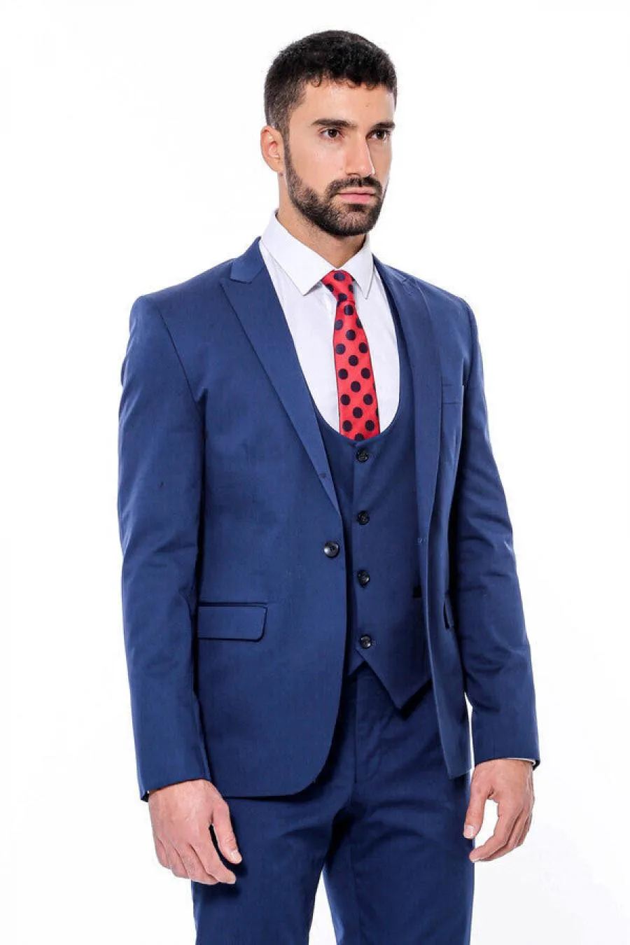 Desensiz Slim Fit Lacivert Erkek Takım Elbise - Wessi