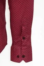 Bordo Desenli Slim Fit Gömlek - Wessi