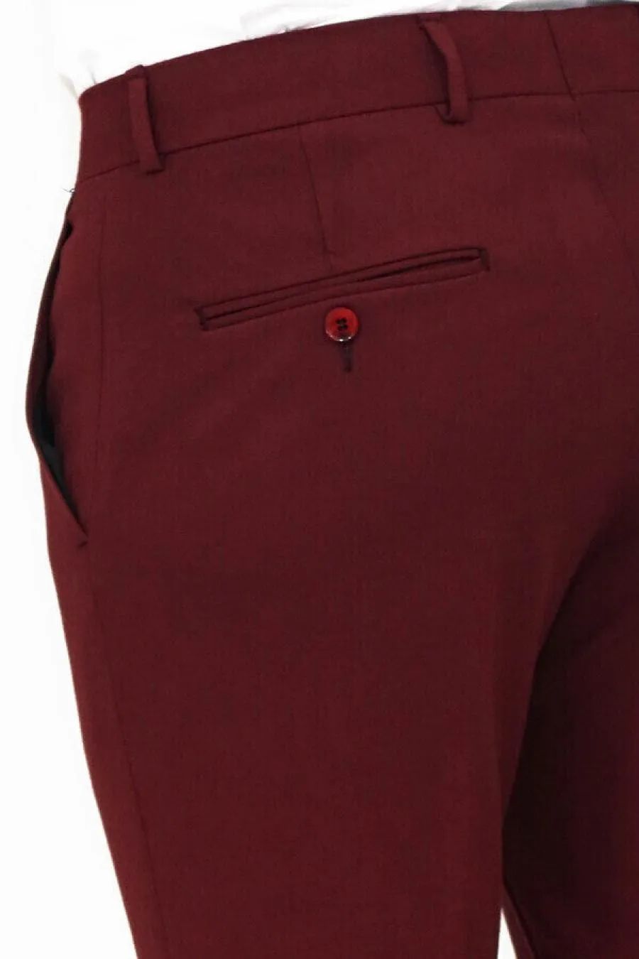 Desensiz Slim Fit Bordo Erkek Pantolon - Wessi