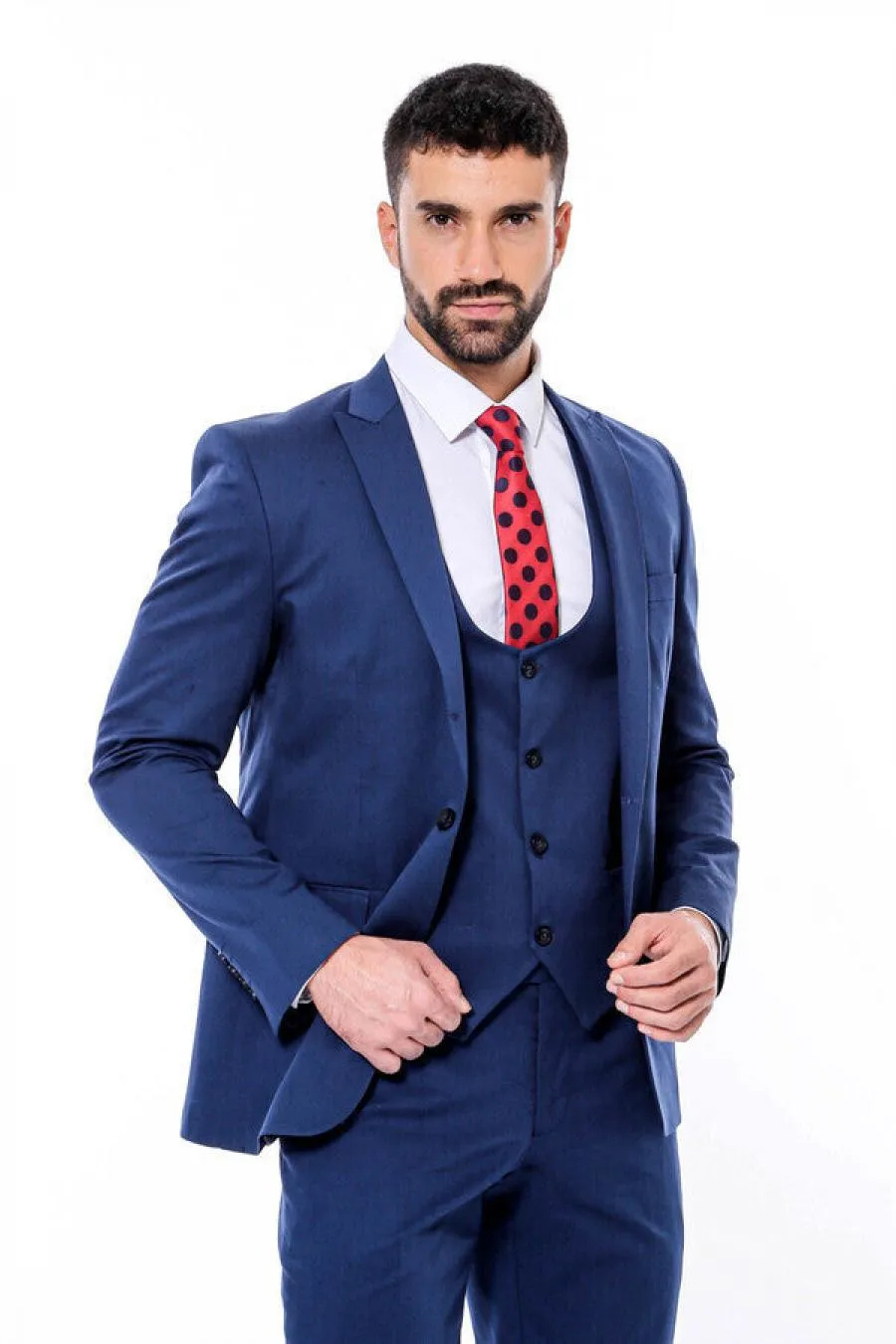 Desensiz Slim Fit Lacivert Erkek Takım Elbise - Wessi