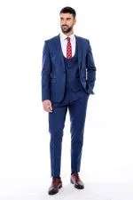 Desensiz Slim Fit Lacivert Erkek Takım Elbise - Wessi