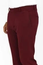 Desensiz Slim Fit Bordo Erkek Pantolon - Wessi