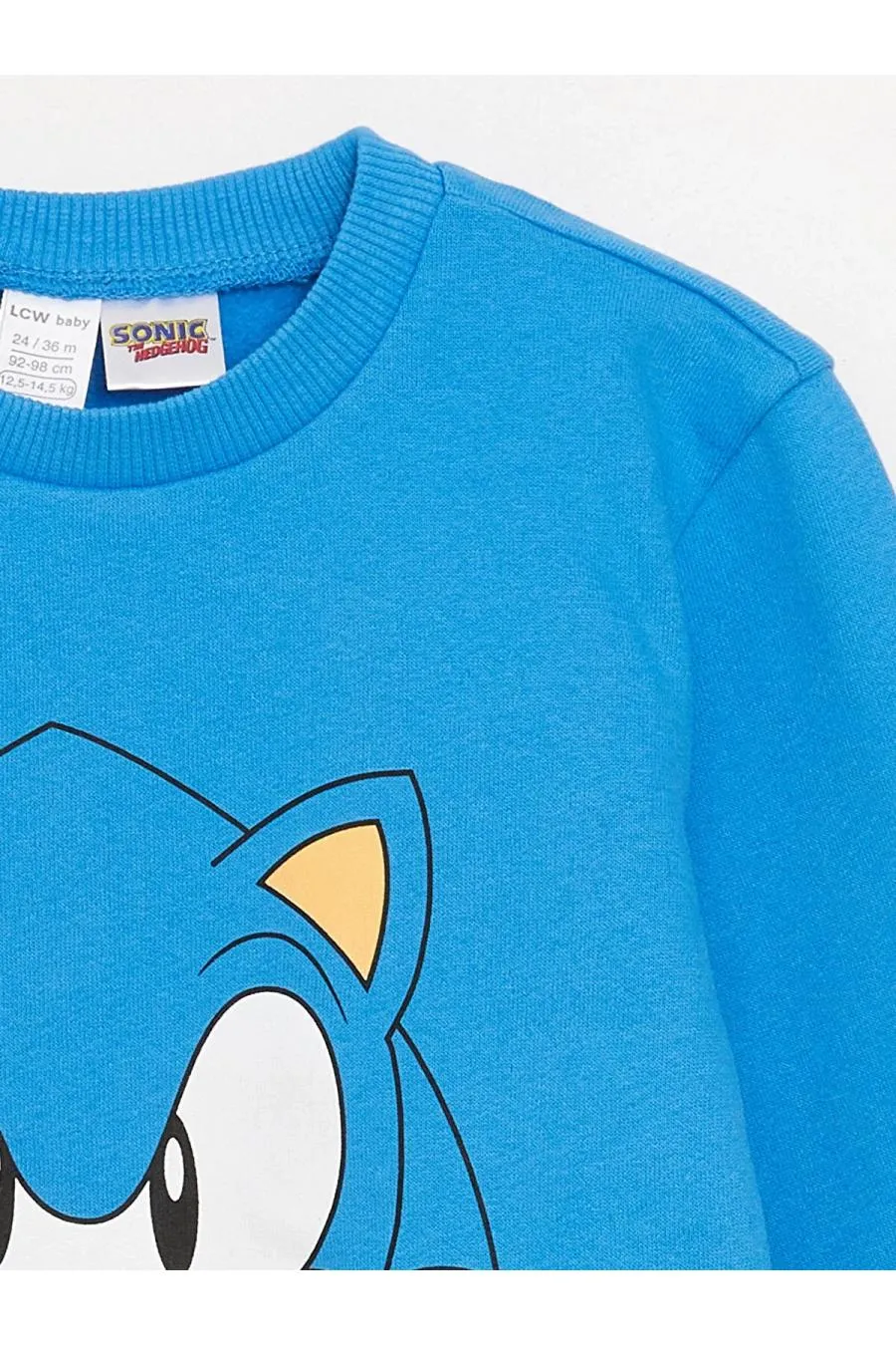 LCW baby Mavi Bisiklet Yaka Sonic Baskılı Erkek Bebek Sweatshirt ve Eşofman Alt 2'li