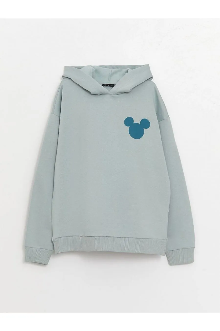 LCWAIKIKI Maternity Mat Yeşil Mickey Mouse Baskılı Uzun Kollu Hamile Hoodie