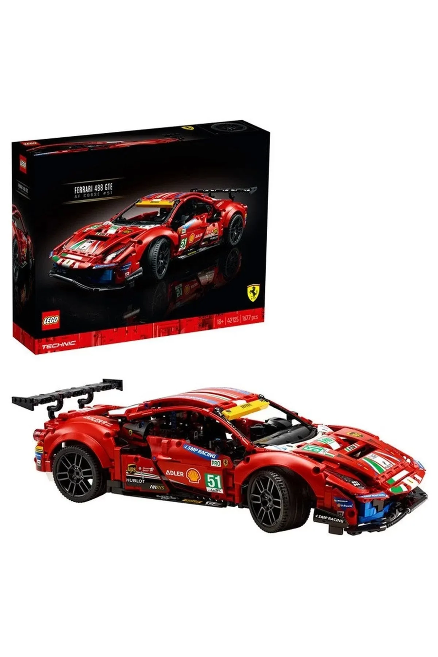 ® Technic Ferrari 488 GTE “AF Corse #51” 42125  - Koleksiyonluk Model Yapım Seti (1677 Parça)