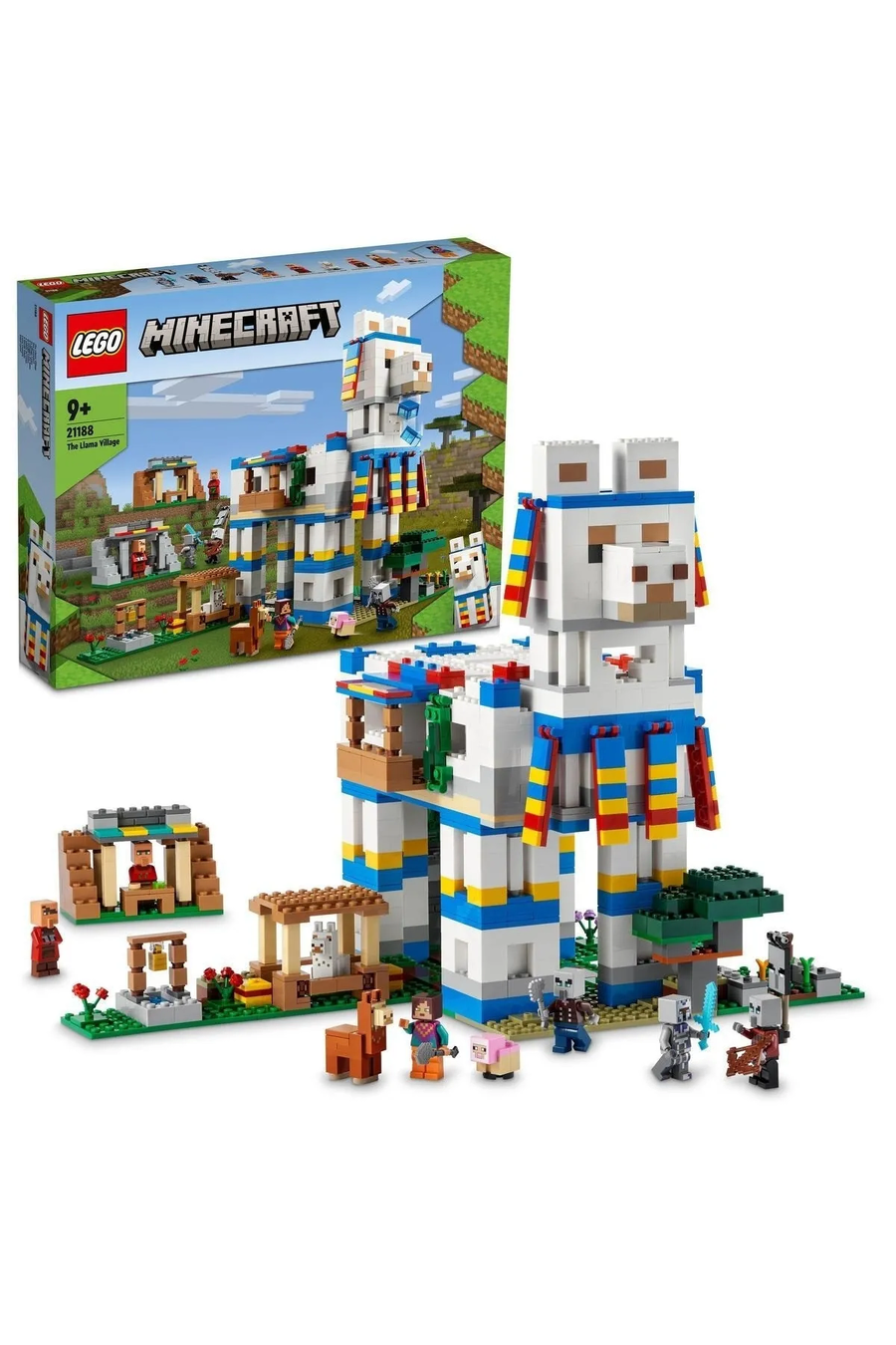 ® Minecraft® Lama Köyü 21188 - 9 Yaş ve Üzeri Çocuklar için Oyuncak Yapım Seti (1252 Parça)