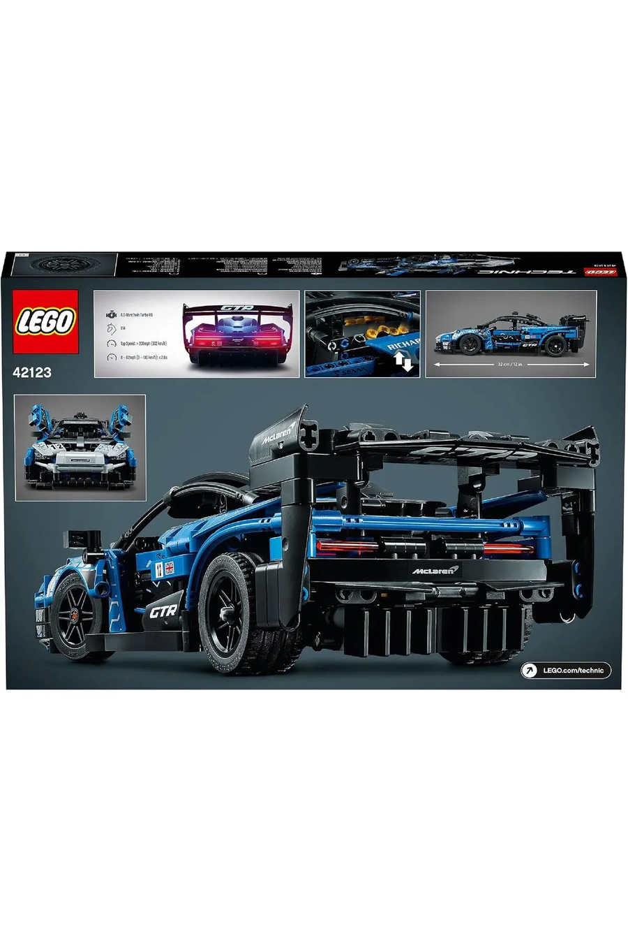 ® Technic McLaren Senna GTR™ 42123 - Yetişkinler İçin Koleksiyonluk Model Yapım Seti (830 Parça)